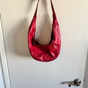 Free People Vibrant Red Hobo Bag